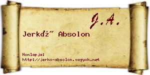 Jerkó Absolon névjegykártya
